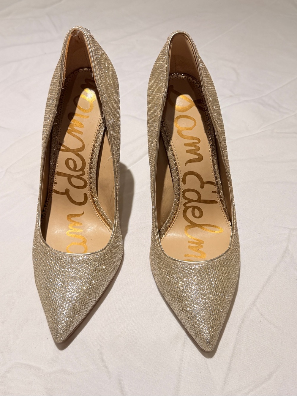 Sam Edelman Sparkle Champagne Pointed-Toe Pumps